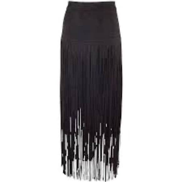 Adore Dresses & Skirts - NWT Pinto Ranch Adore Western Faux Suede Long Fringe Skirt Size XL Black